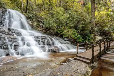 Beautiful photo of Laurel Falls in the Smoky Mountains.